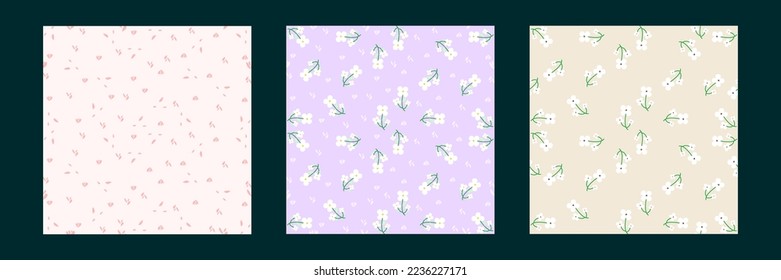 Floral seamless patterns. Vector design for paper, cover, fabric, interior decor and other users