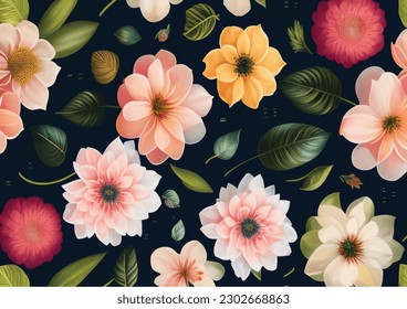 Floral seamless patterns. Vector design for paper, cover, fabric, interior decor and other users. Eps 8 Vector