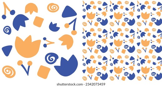 Floral seamless patterns. Vector design for paper, cover, fabric, interior decor and other users
