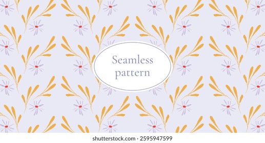 Floral seamless patterns. Vector floral design for paper, cover, fabric, interior decor and other uses. Hand-drawn botanical background with modern floral elements. Stylish elegant vector illustration