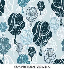 Floral seamless pattern.Seamless pattern can be used for wallpaper, pattern fills, web page background,surface textures. Winter trees,  winter surface.