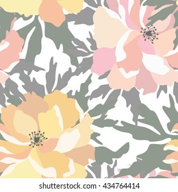 Floral seamless pattern.Vector colorful print with flower.Textile texture