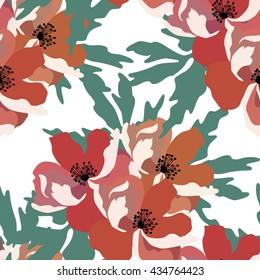 Floral seamless pattern.Vector colorful print with flower.Textile texture
