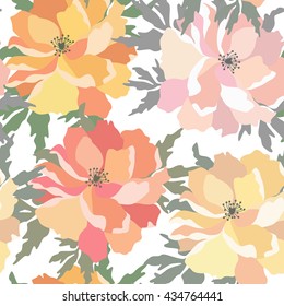 Floral seamless pattern.Vector colorful print with flower.Textile texture