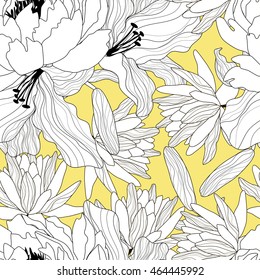 Patrón inconsútil floral. Vector de impresión colorida. Fondo con flores blancas. Textura textil