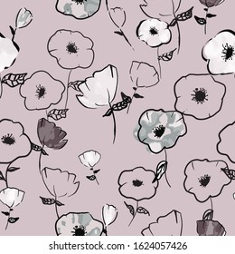 Floral seamless pattern.Vector pattern with hand drawing flowers