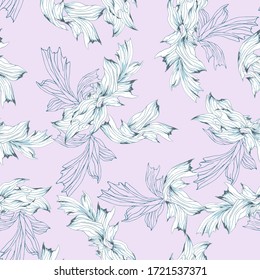 Floral seamless pink background. Seamless vector delicate pattern for fabric, bedding, dresses and kitchen textiles.