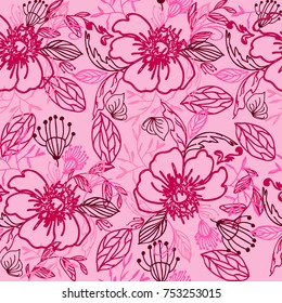 Floral Seamless Plant Pattern