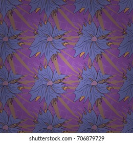 Floral seamless purple, blue and violet background for textile, book covers, manufacturing, wallpapers, print, gift wrap. Liberty style. Millefleurs. Simple cute vector pattern in small-scale flowers.