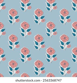 Floral Seamless Repeat Pattern for block screen and digital textile print