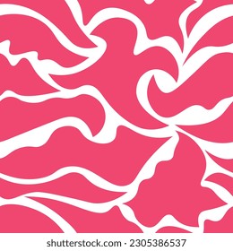 Diseño de patrones de repetición sin fisuras florales. Patrón de tendencia de 2023 en color de goma de burbuja. groovy florals estampado elegante para tela y papel de pared