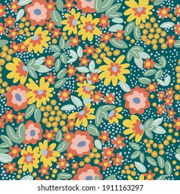 floral seamless repeat pattern vector background