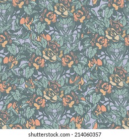 Floral seamless retro pattern in pastel color, vector, EPS 10.