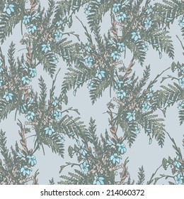 Floral seamless retro pattern in pastel color, vector, EPS 10.