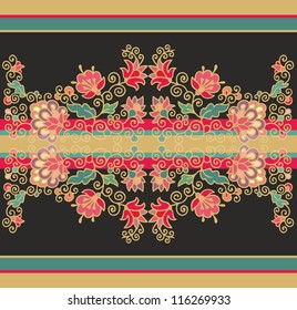 floral seamless rococo border