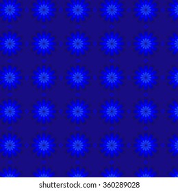Floral seamless symmetrical pattern in blue hues