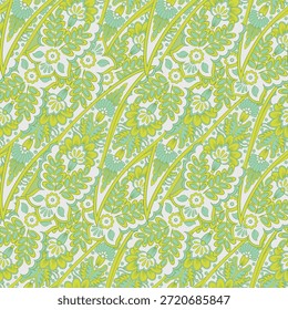 Patrón textil sin costuras floral en estilo batik asiático
