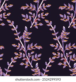 Floral Seamless Texture With 3d Leaves. Seamless pattern of a leaf design. Simple geometrical leaves background. Vector illustration