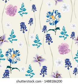 Floral seamless texture. Abstract background.