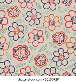 Floral seamless texture with leaf.
