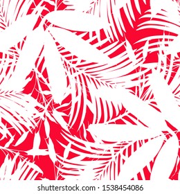 Floral seamless texture with leaves. Graphic abstract background.