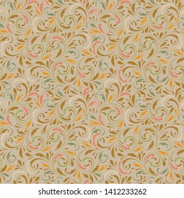 Floral seamless texture for textile, wallpapers, wrapping, paper, background. Decorative plant ornament.