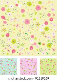 Floral seamless texture. Vector flowers pattern.