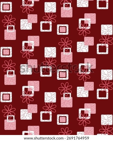 Floral seamless texture, vintage floral pattern with white flowers on purple background