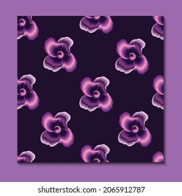 Floral seamless tropical pattern with bright violet and white color combination on dark background decorative. fashionable texture design. vector design. floral background. print