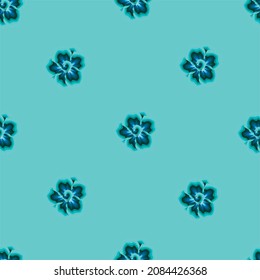 plantas de patrones tropicales sin costura floral con estilo de color vintage monocromático sobre fondo azul. diseño vectorial. Fondo floral. Tropical exótico. fondo de pantalla de flores. imprenta y textiles