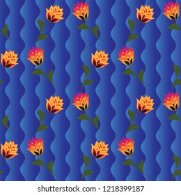 Floral seamless vector background  is computer graphics and can be used in the design of textiles, in the printing industry, in a variety of design projects