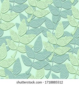 Floral seamless vector background. The ornamental leaves. Summer pattern.