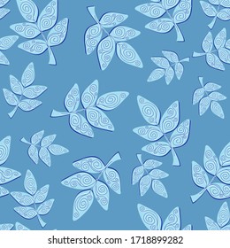 Floral seamless vector background. The ornamental leaves. Summer pattern.
