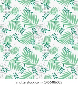 Floral seamless vector design pattern tropical memphis style