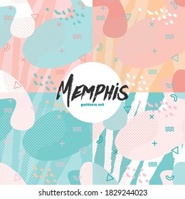 Floral seamless vector design pattern tropical memphis style