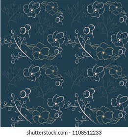 Floral seamless vector flower pattern