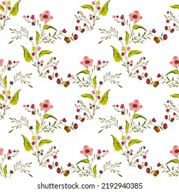 Floral Seamless vector illustration pattern background. Design for use all over textile fabric print wrapping paper and others. Vintage spring flower repeatable print design ready to print graphic