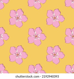 Floral Seamless vector illustration pattern background. Design for use all over textile fabric print wrapping paper and others. Vintage spring flower repeatable print design ready to print graphic