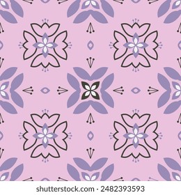 Floral Seamless Vector Illustration pattern background. Ornamental flower design for use all of fabric print wrapping paper and others. All over design ready to print. Easy edit and customizable