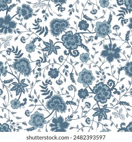 Floral Seamless Vector Illustration pattern background. Ornamental flower design for use all of fabric print wrapping paper and others. All over design ready to print. Easy edit and customizable