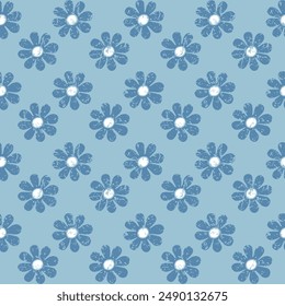 Floral Seamless Vector Illustration pattern background. Ornamental flower design for use all of fabric print wrapping paper and others. All over design ready to print. Easy edit and customizable