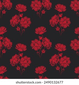 Floral Seamless Vector Illustration pattern background. Ornamental flower design for use all of fabric print wrapping paper and others. All over design ready to print. Easy edit and customizable