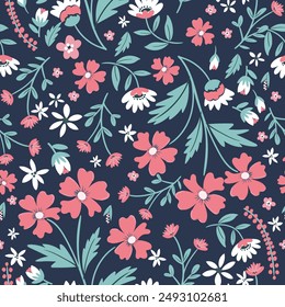 Floral Seamless Vector Illustration pattern background. Ornamental flower design for use all of fabric print wrapping paper and others. All over design ready to print. Easy edit and customizable