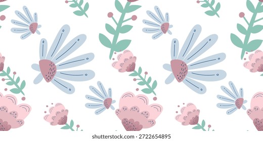 Diseño de patrón de Ilustración vectorial floral sin costuras para usar en todo el papel de envoltura de impresión de tela y otros

