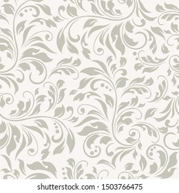 Floral seamless vector pattern. An abstract design of flower and leaves