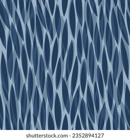 Floral seamless vector pattern. Leafs subtle background. Abstract blue  tie dye leave ornament