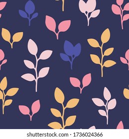 Floral seamless vector pattern for nursery, prints, posters, fabrics, textile. Floral background. Botanical vector vintage backdrop with floral elements and branches. Stylish simple design