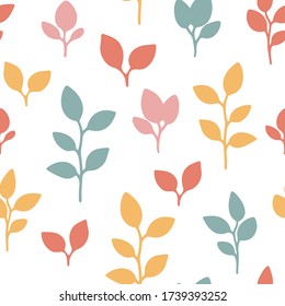 Floral seamless vector pattern for nursery, prints, posters, fabrics, textile. Floral background. Botanical vector vintage backdrop with floral elements and branches. Stylish simple design