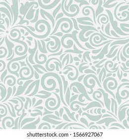 Floral seamless vector pattern. Ornamental flower and leaf background for fabric and print.