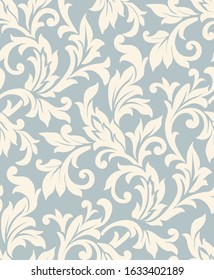 Floral seamless vector pattern. Ornamental flower and leaf background for fabric and print.